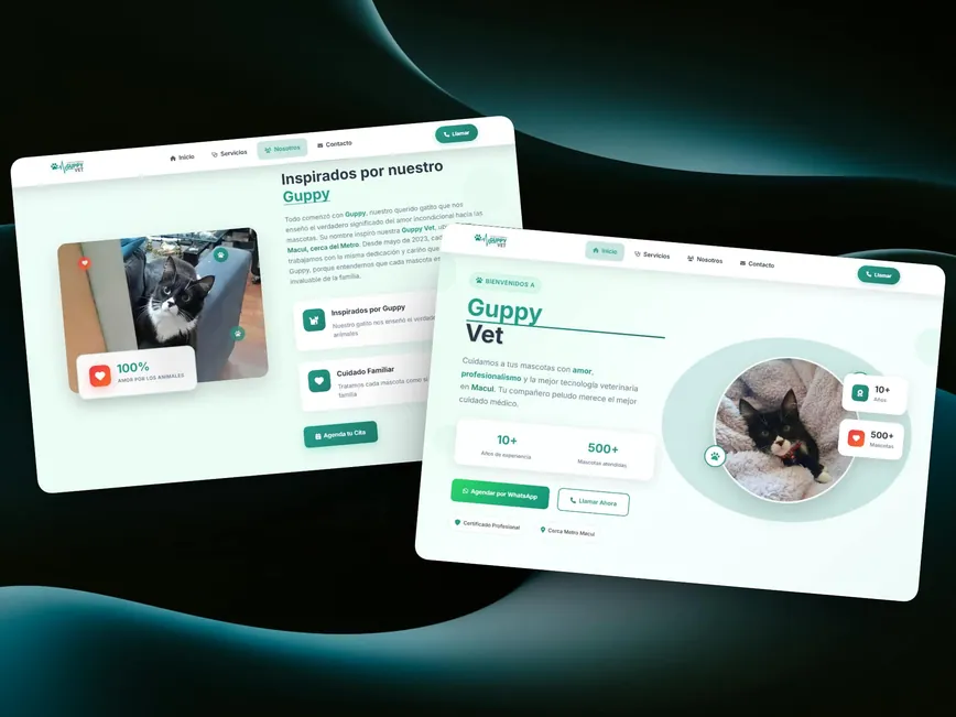 Landing Page para Veterinaria Guppy Vet
