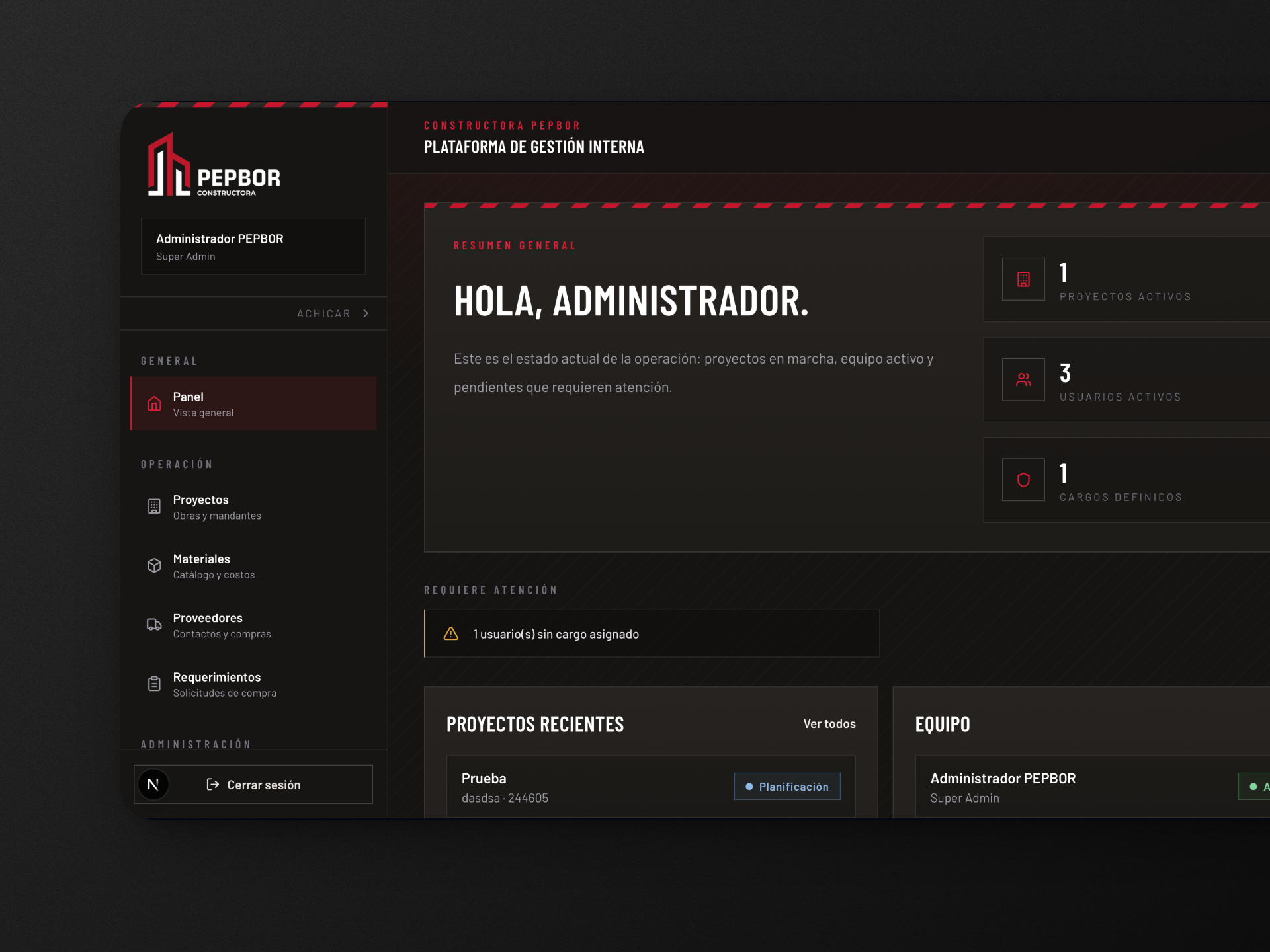Sistema de Administración de Proyectos Constructivos Sistema de Administración de Proyectos Constructivos